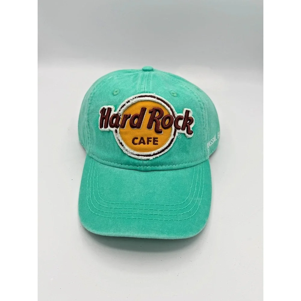 Hard Rock Cafe Nassau Bahamas Teal Acid Washed Hat Cap Adjustable NWT Unworn